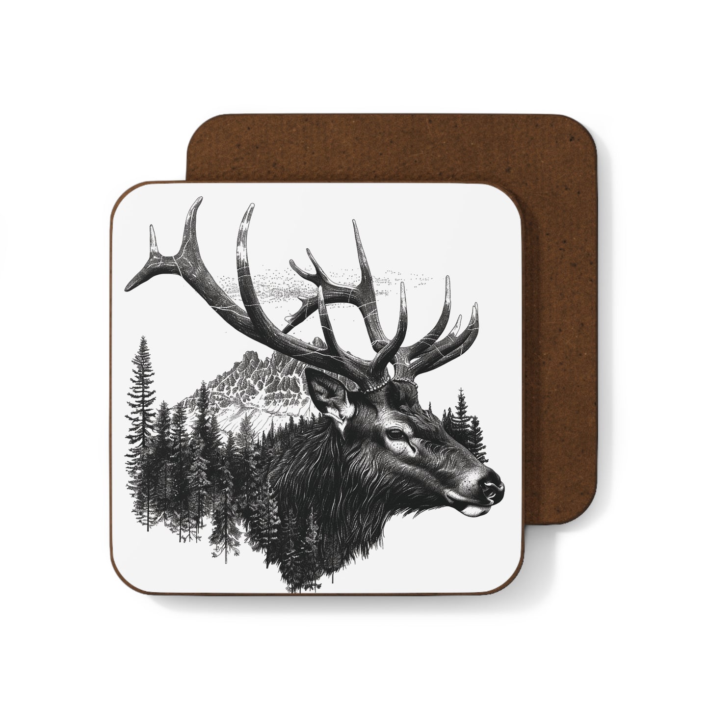 Elk Hardboard Back Coaster